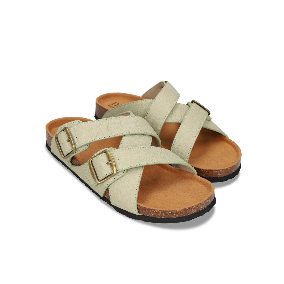 Sandalias veganas unisex destalonadas criss-cross hebillas planas ergonómicas | NAE