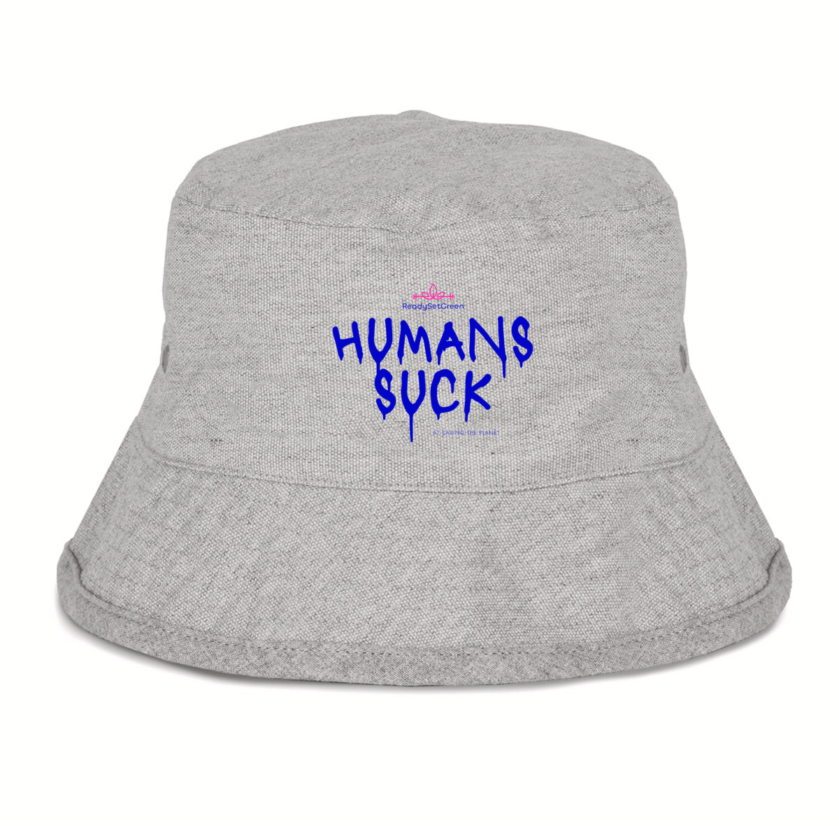 RSG Bucket Hat | 100% Recycled Cotton and Polyester | HUMANS SUCK | Gray