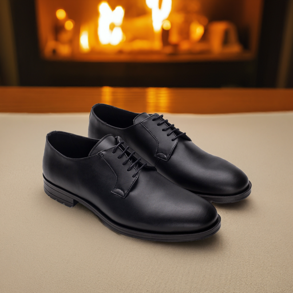 Vegan blucher elegant shoe lace-up flat flexible breathable lined round formal | NAE